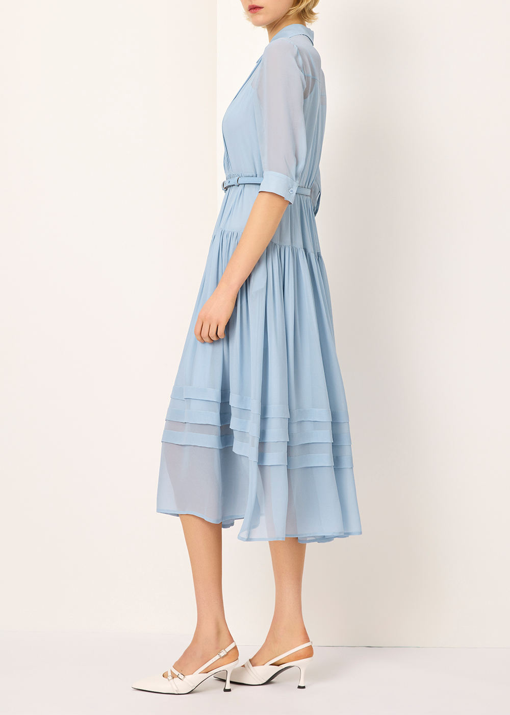SALAZIA Misty Blue Silk Dresses