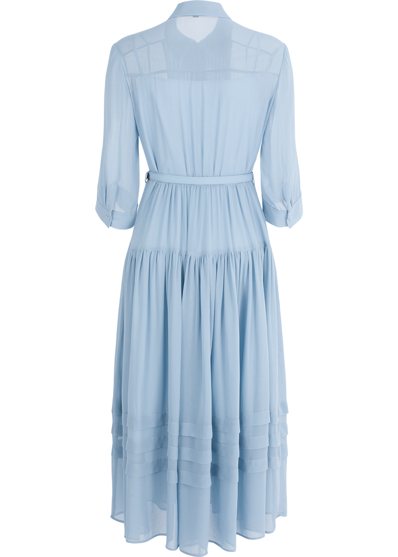 SALAZIA Misty Blue Silk Dresses