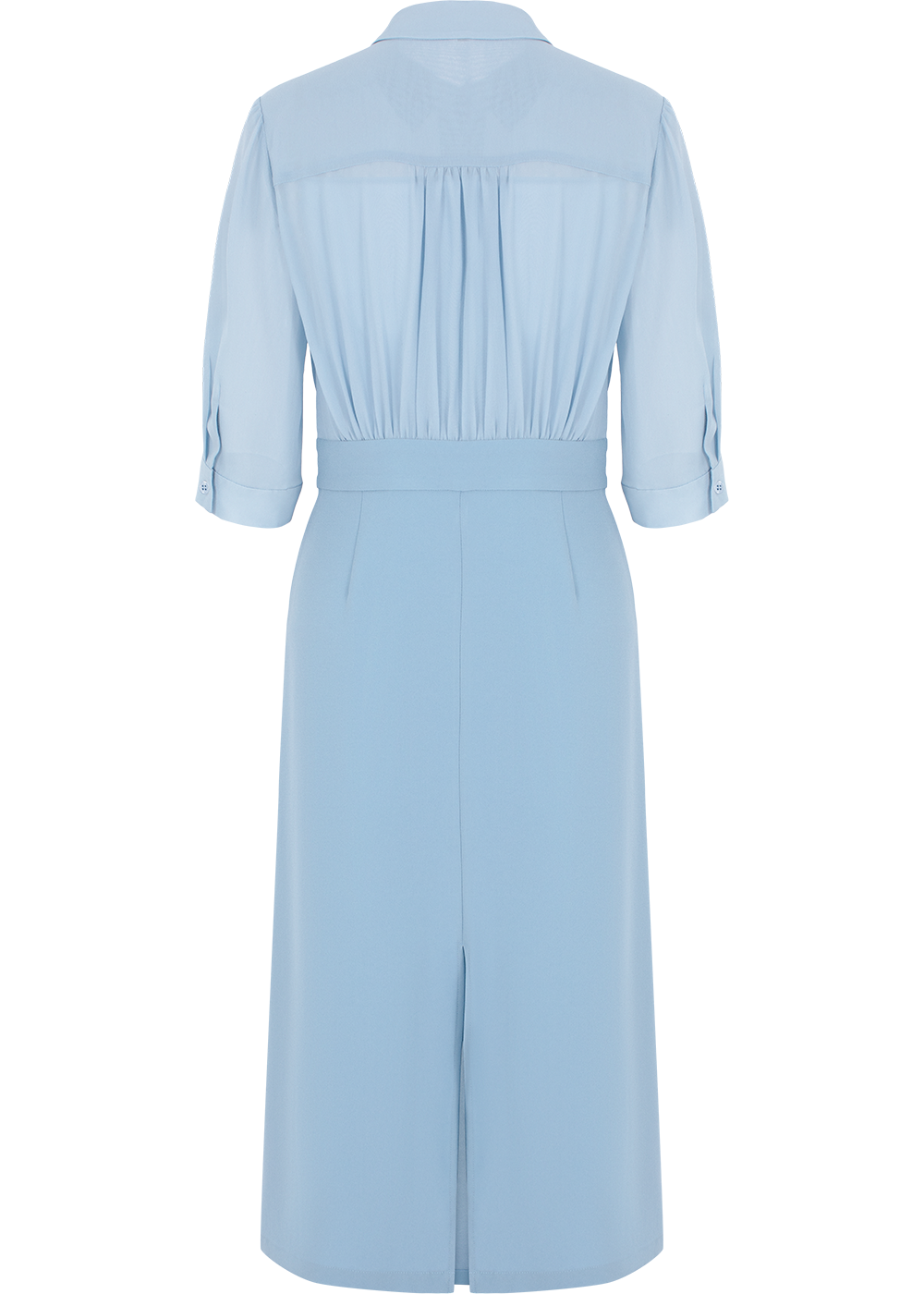 SALAZIA Misty Blue Silk-Triacetate Blend Dresses