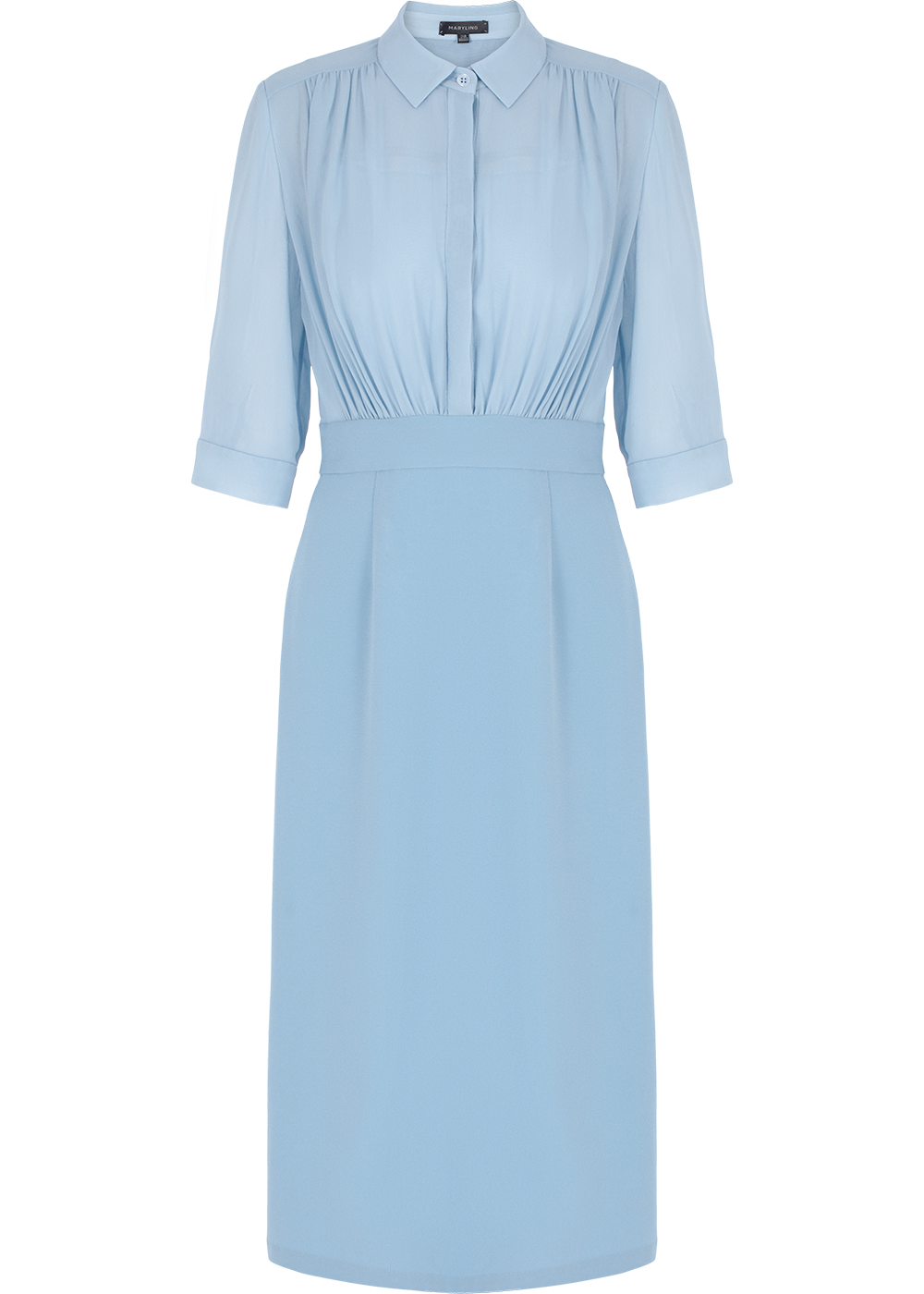 SALAZIA Misty Blue Silk-Triacetate Blend Dresses