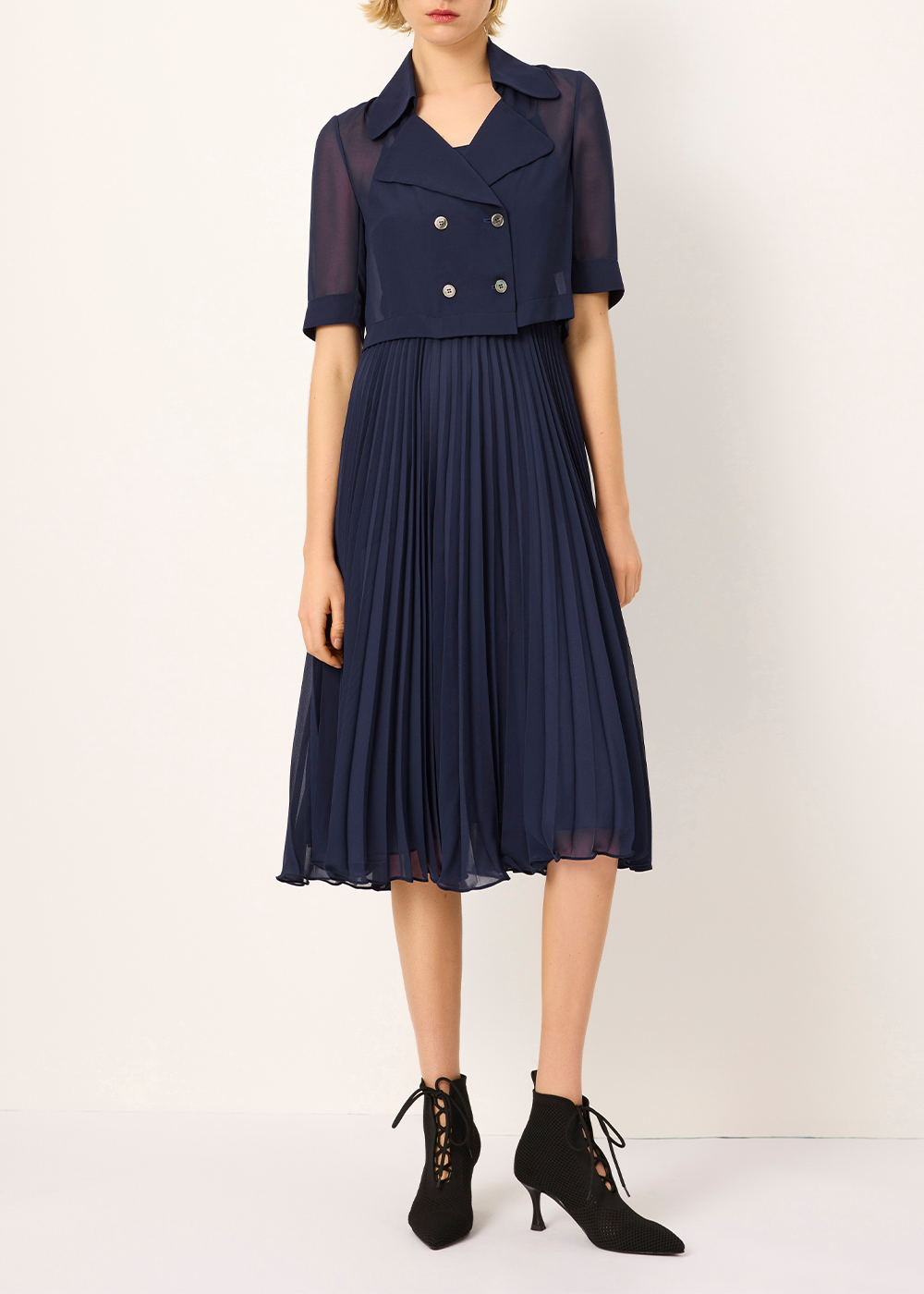 SALAZIA Deep Blue Short-Sleeve Dresses