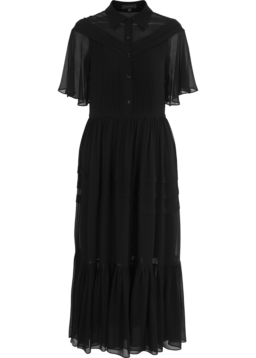 SALAZIA Black Silk Maxi Dresses