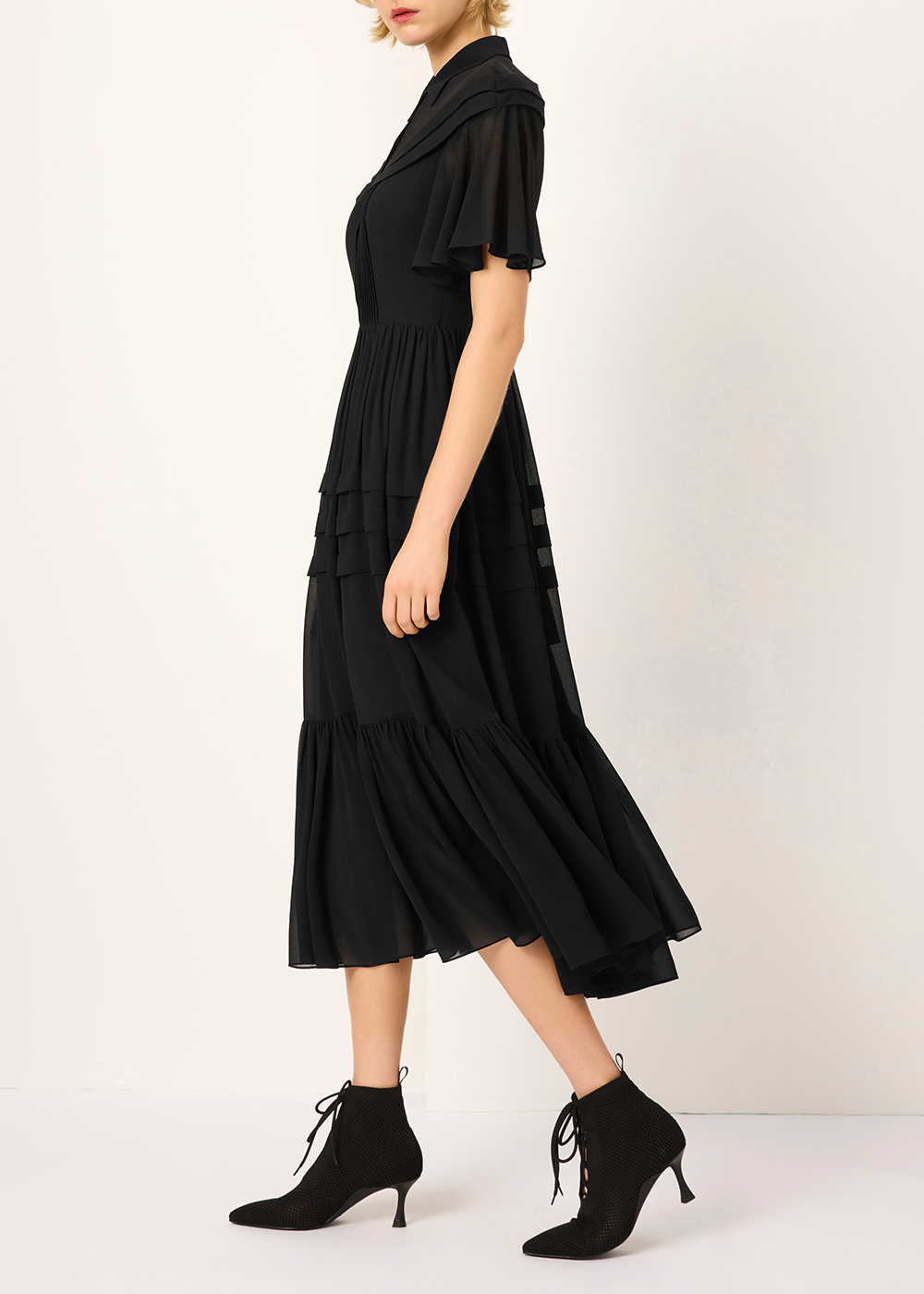 SALAZIA Black Silk Maxi Dresses