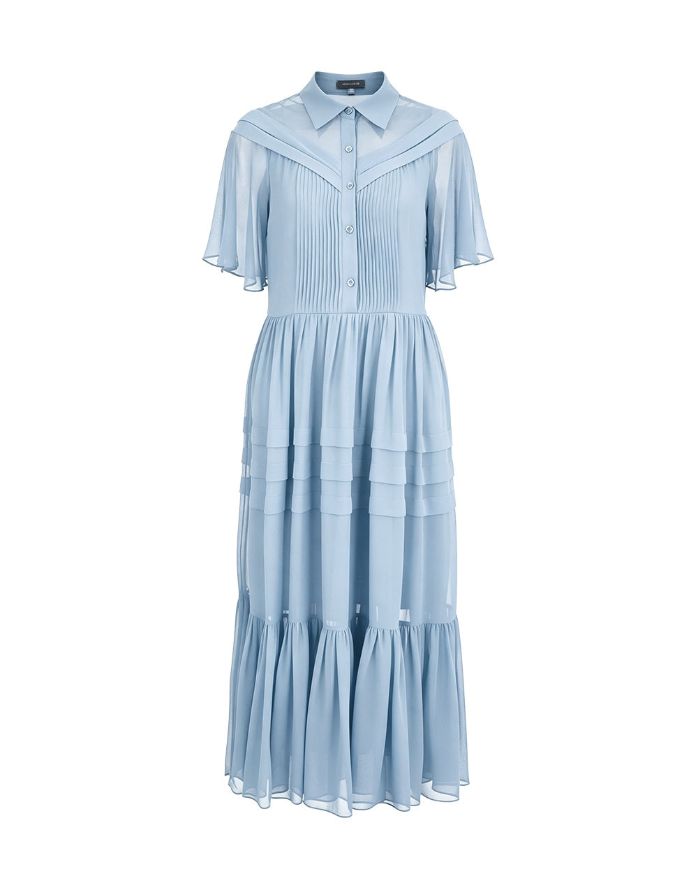 SALAZIA Linen Gauze Sleeve Openwork Long Dresses