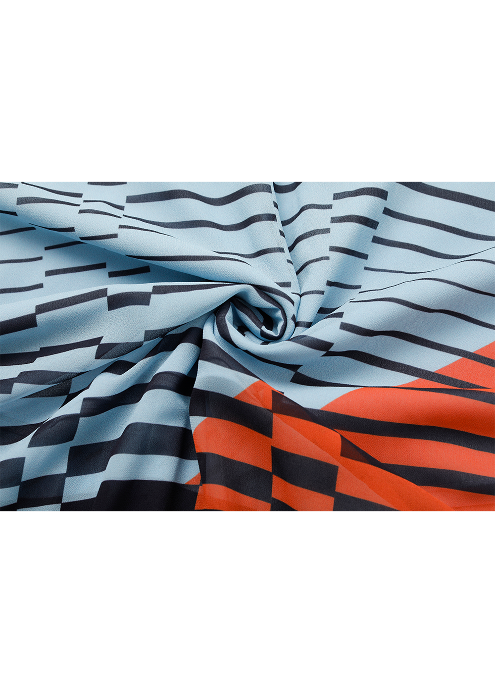 SALAZIA Blue-Black-Red Geometric Long-Sleeve Dresses