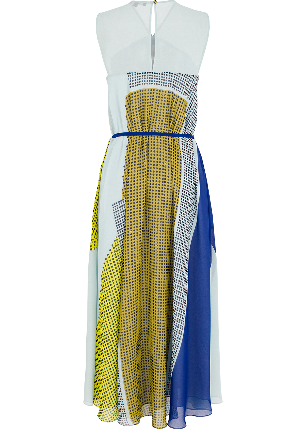 SALAZIA Blue-Brown Collage Print Dresses
