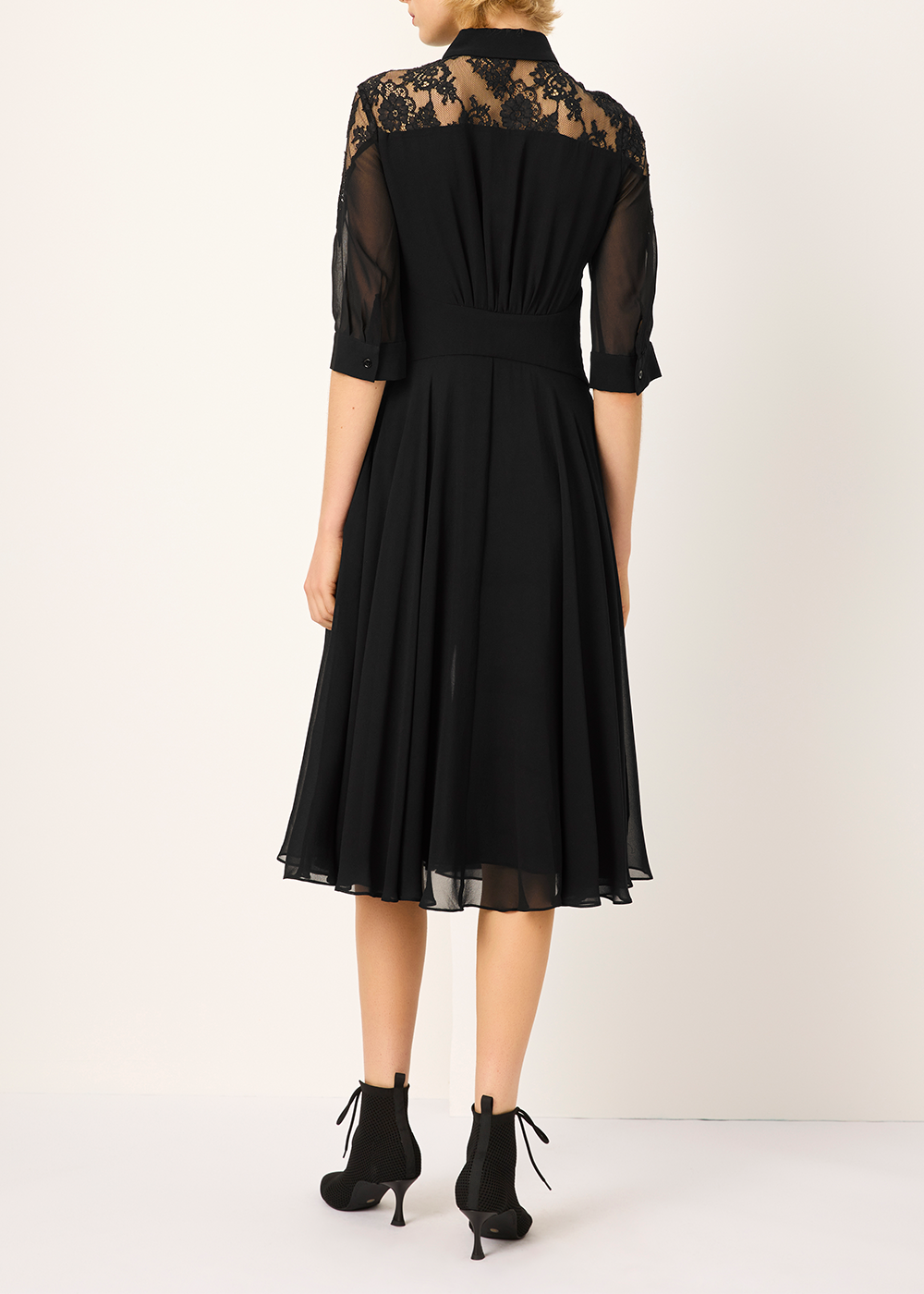 SALAZIA Black Silk Lace Dresses