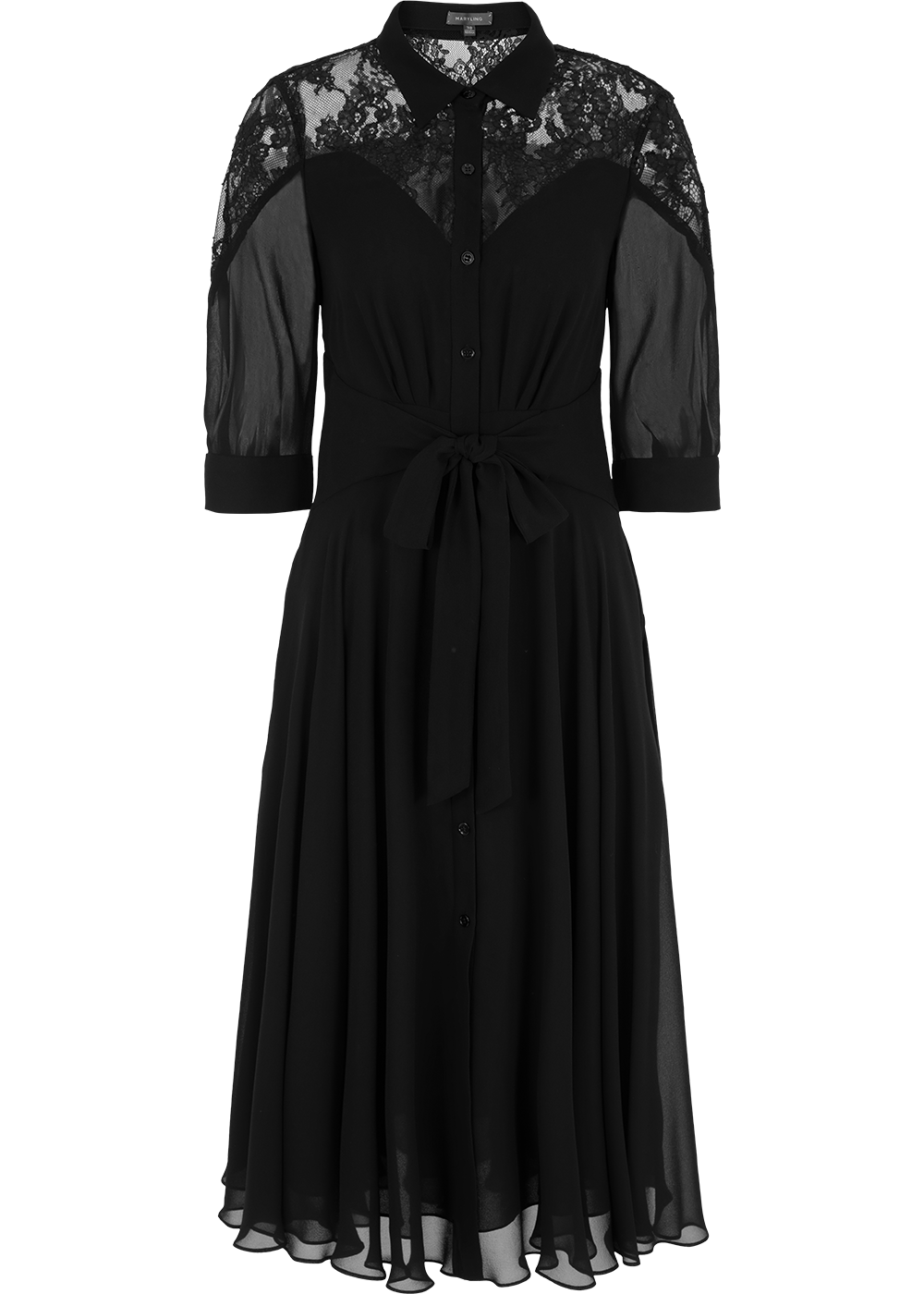 SALAZIA Black Silk Lace Dresses