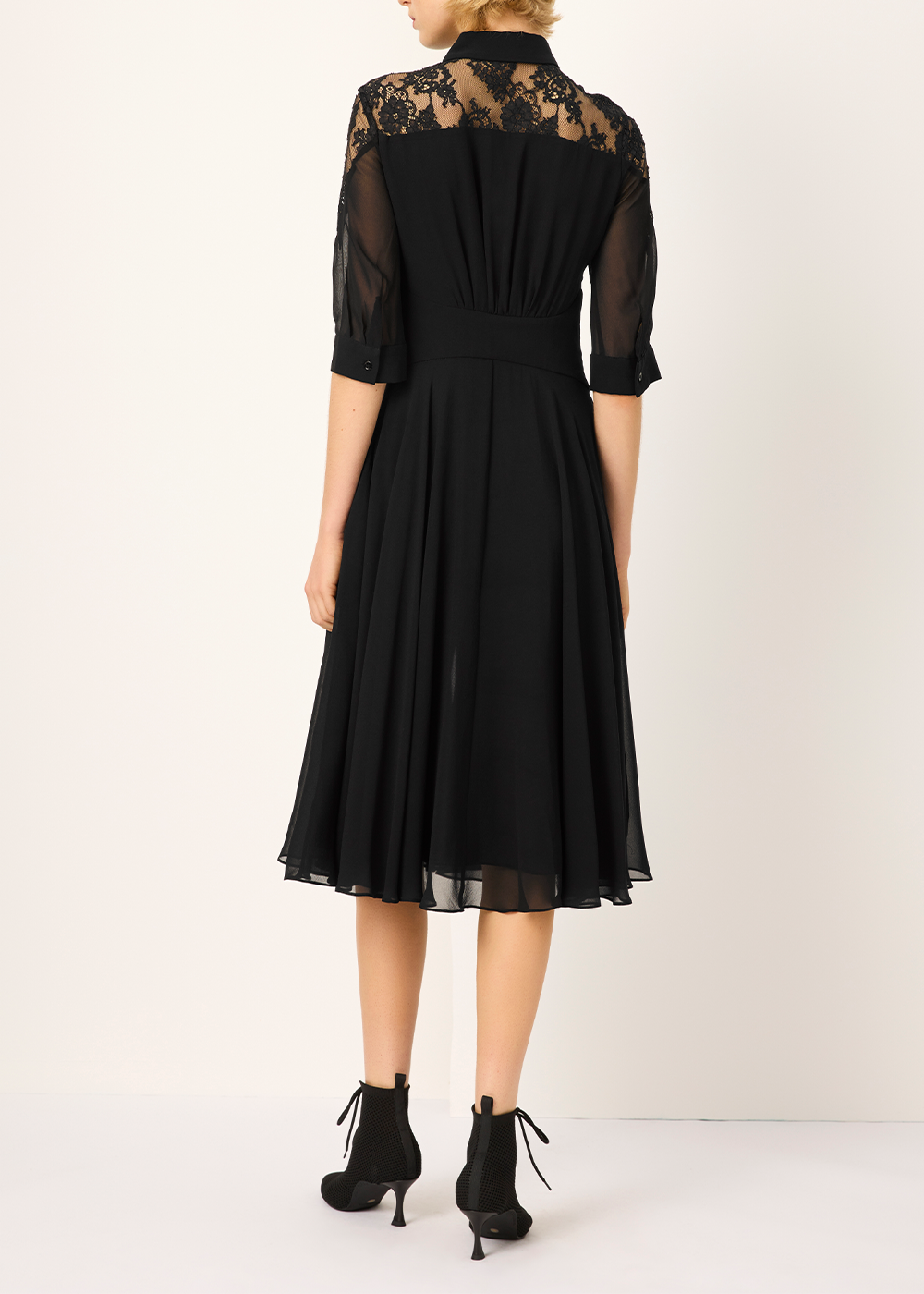 SALAZIA Black Silk Lace Dresses