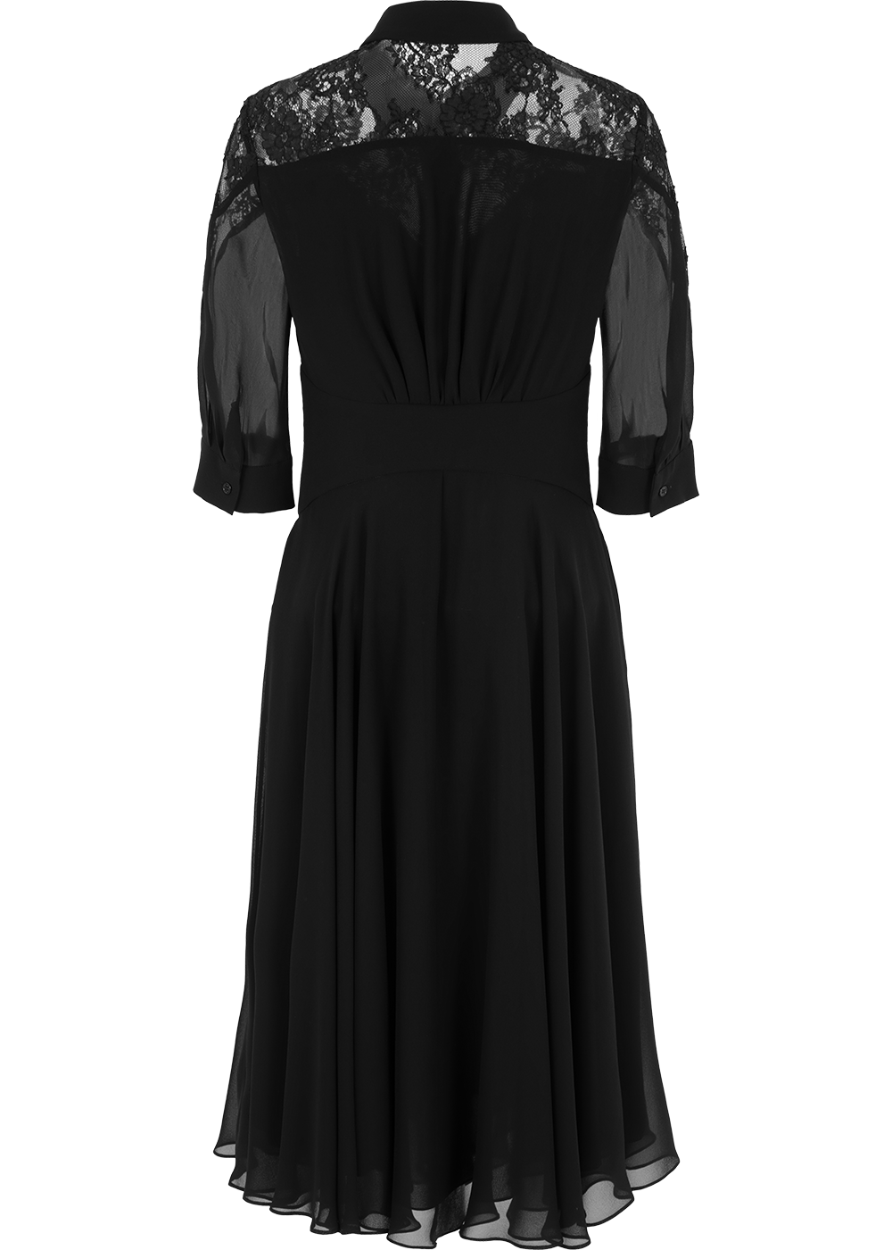 SALAZIA Black Silk Lace Dresses