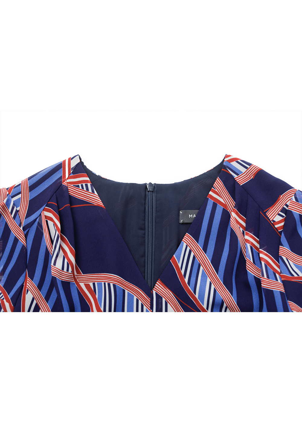 SALAZIA Blue-Red Wave Print Dresses