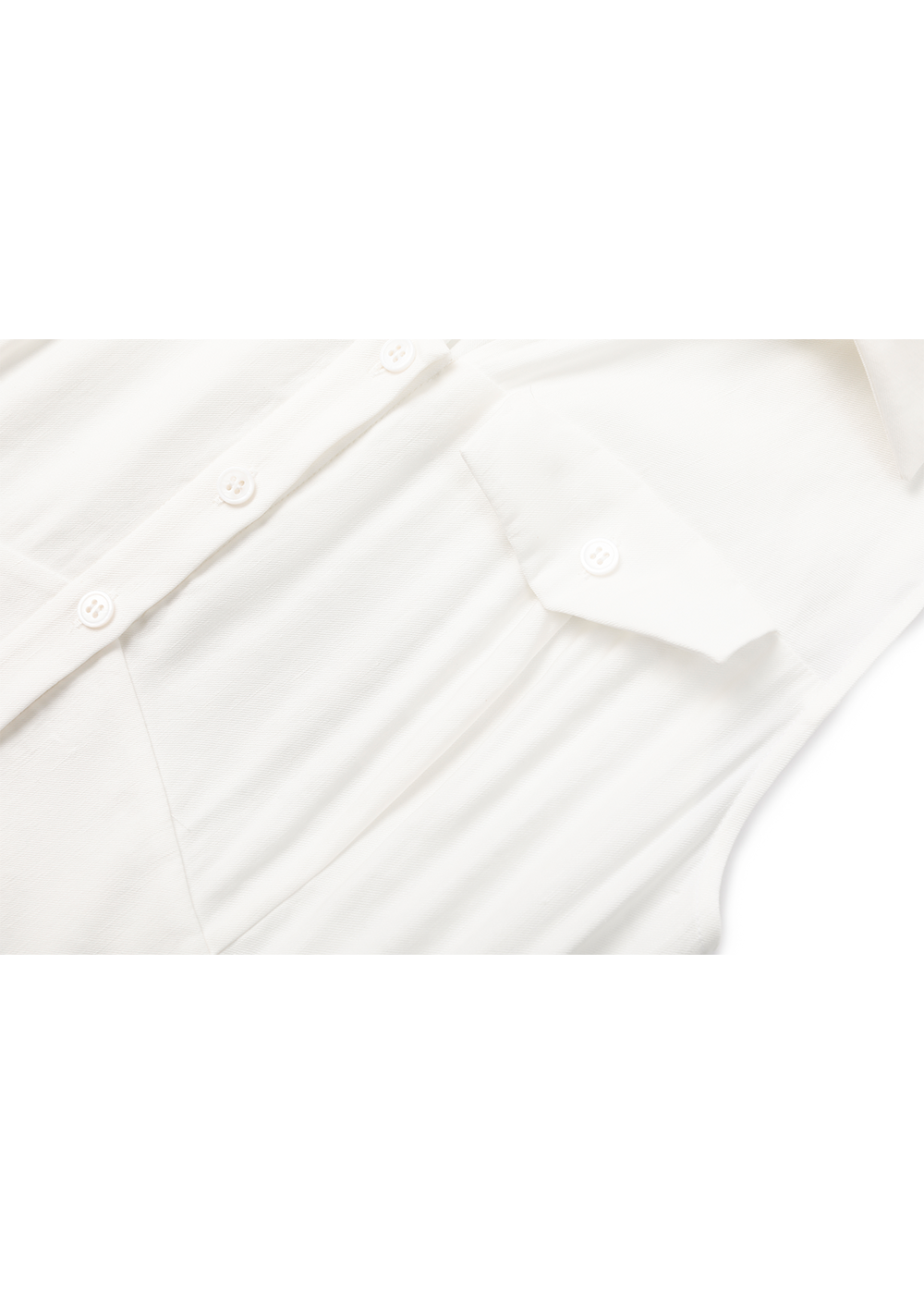 SALAZIA White Linen-Viscose Blend Long-Sleeve Dresses