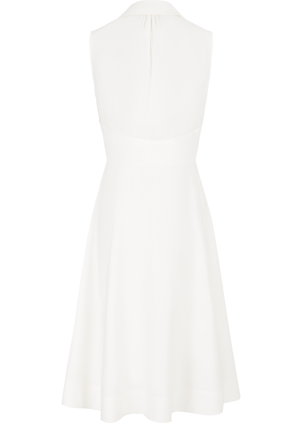SALAZIA White Linen-Viscose Blend Long-Sleeve Dresses