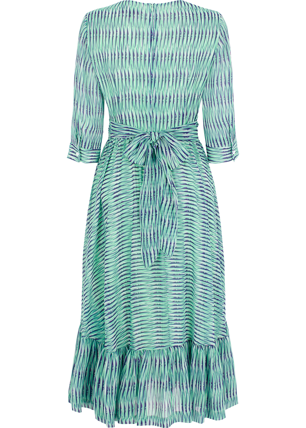 SALAZIA Green Rattan Weave Long-Sleeve Dresses