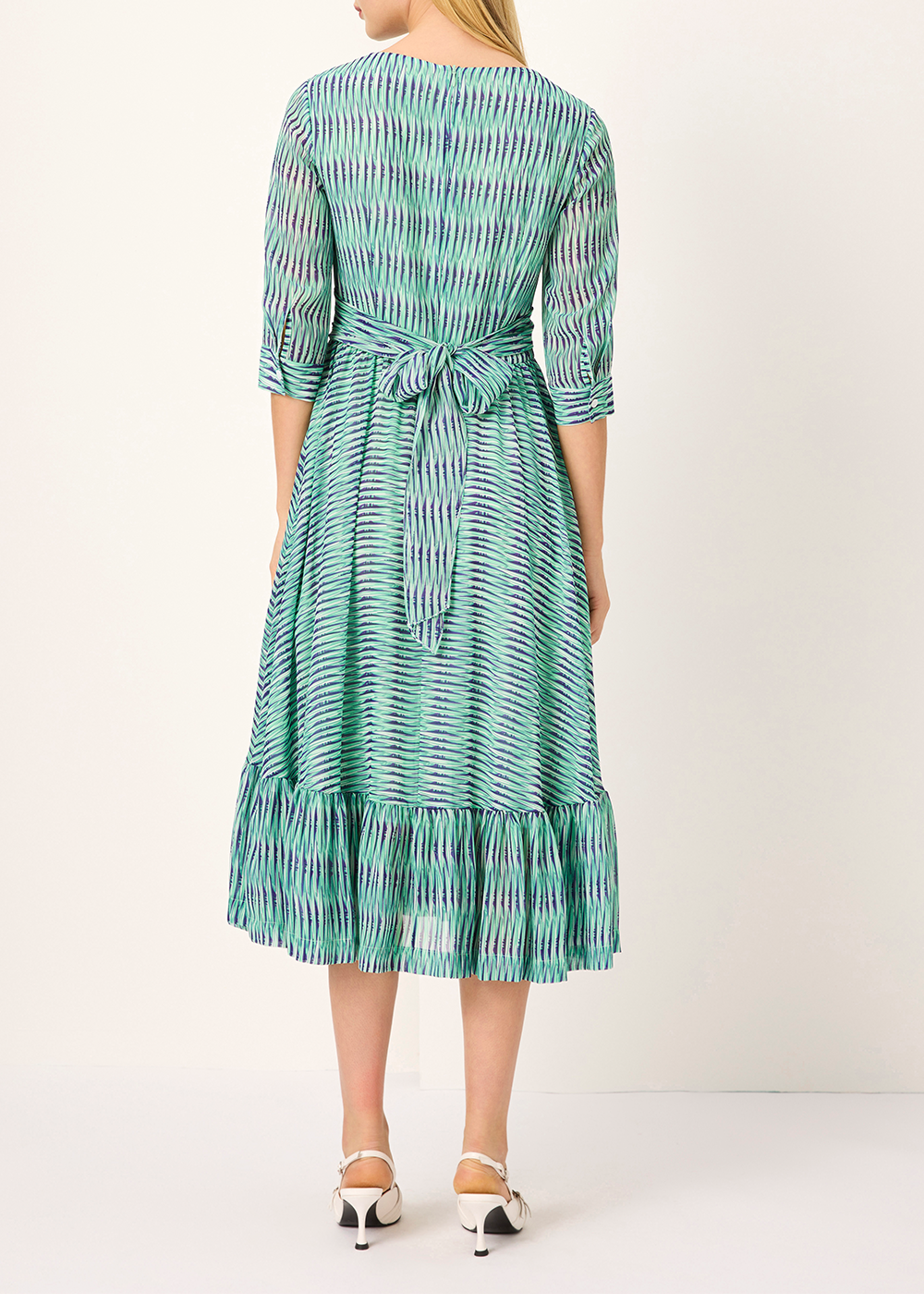 SALAZIA Green Rattan Weave Long-Sleeve Dresses