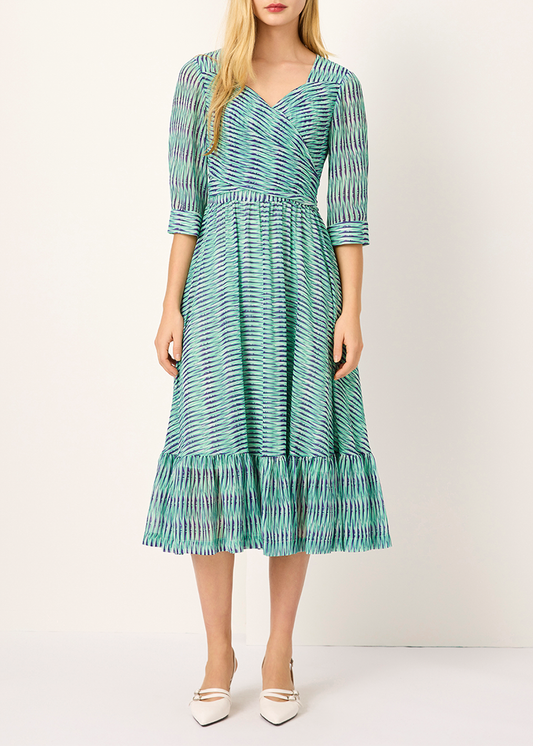 SALAZIA Green Rattan Weave Long-Sleeve Dresses