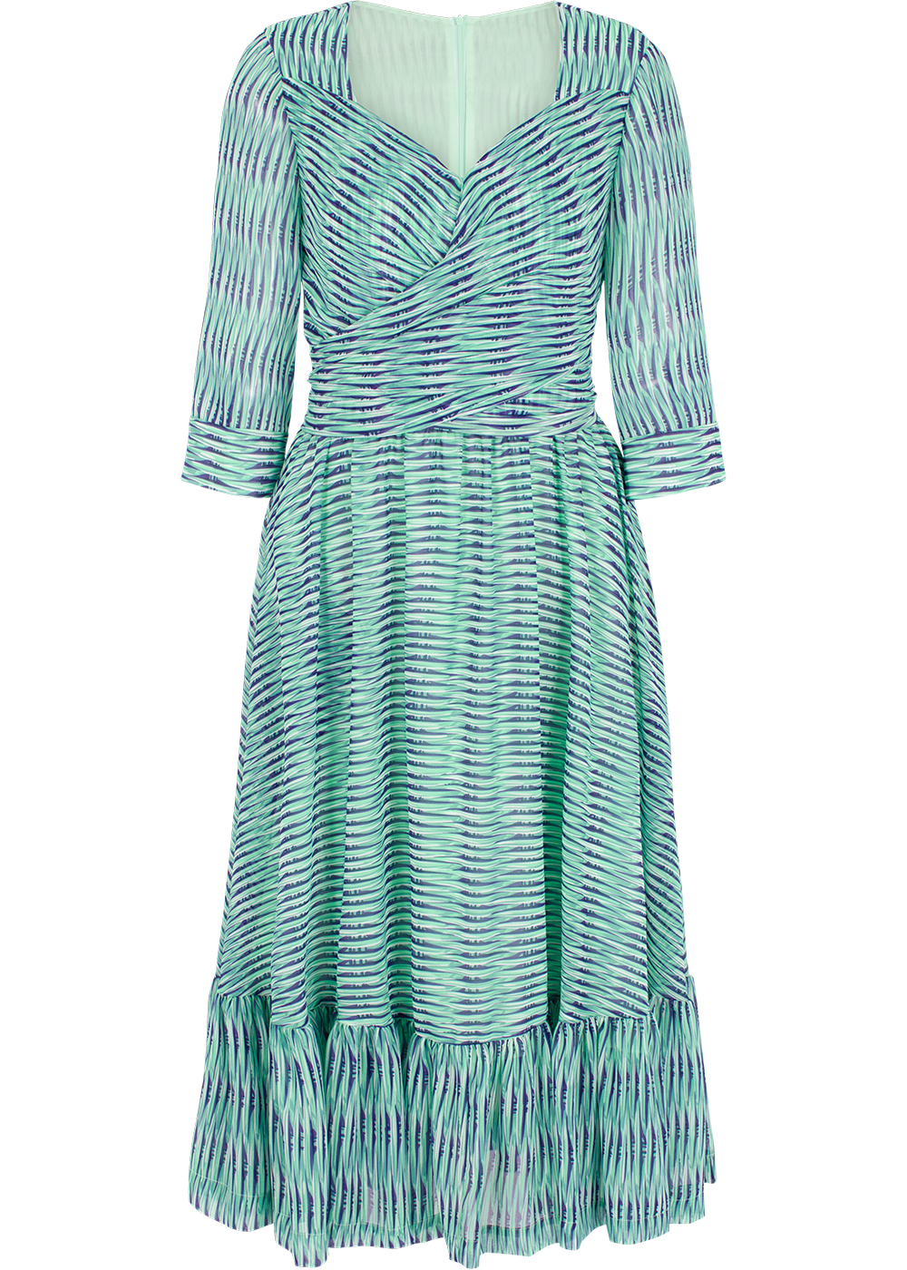 SALAZIA Green Rattan Weave Long-Sleeve Dresses