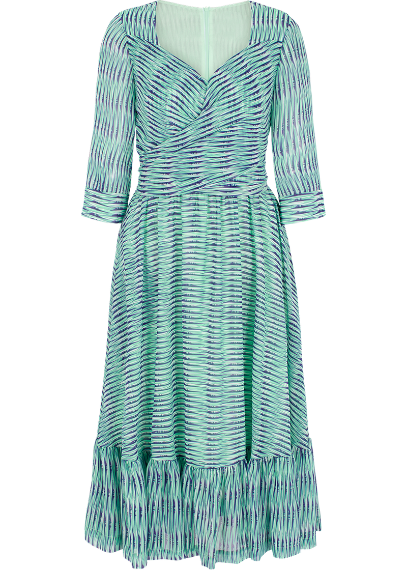 SALAZIA Green Rattan Weave Long-Sleeve Dresses