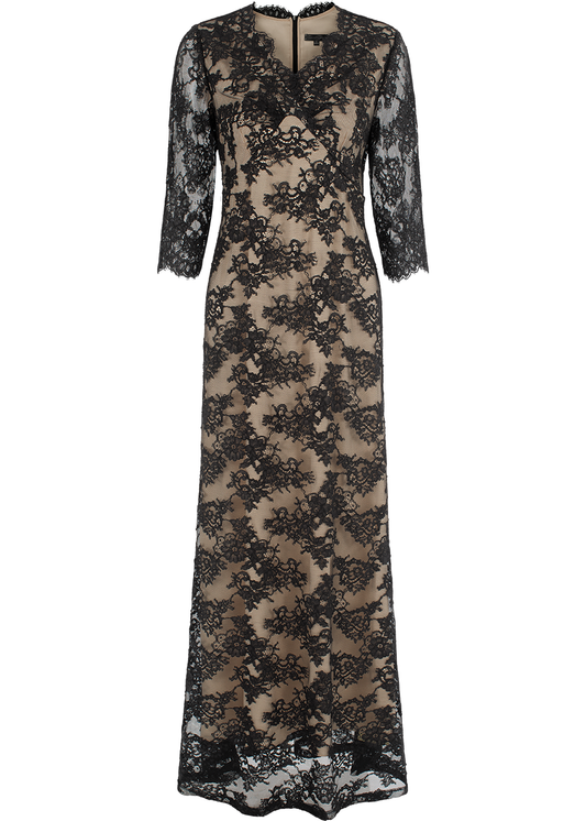 SALAZIA Black Sheer Cotton-Blend Maxi Dresses
