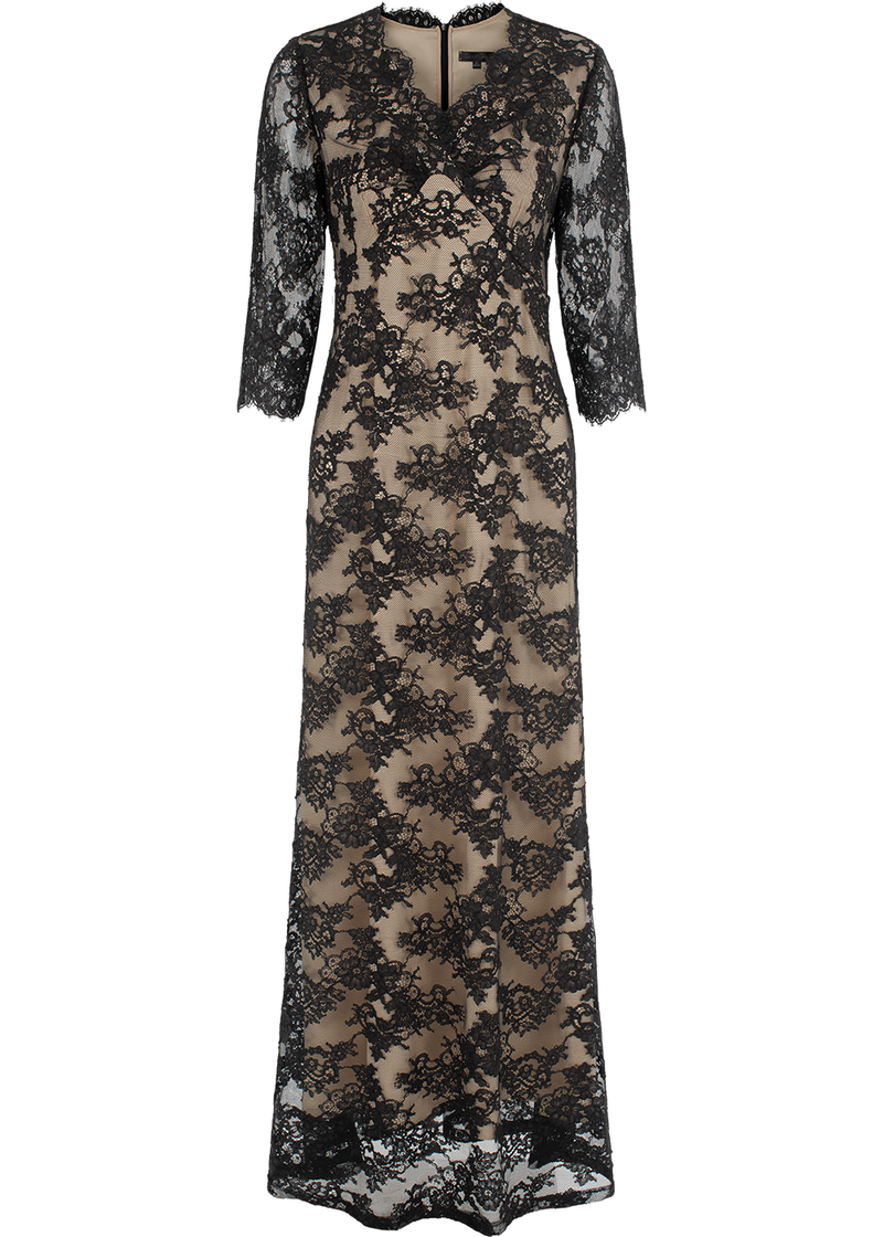 SALAZIA Black Sheer Cotton-Blend Maxi Dresses