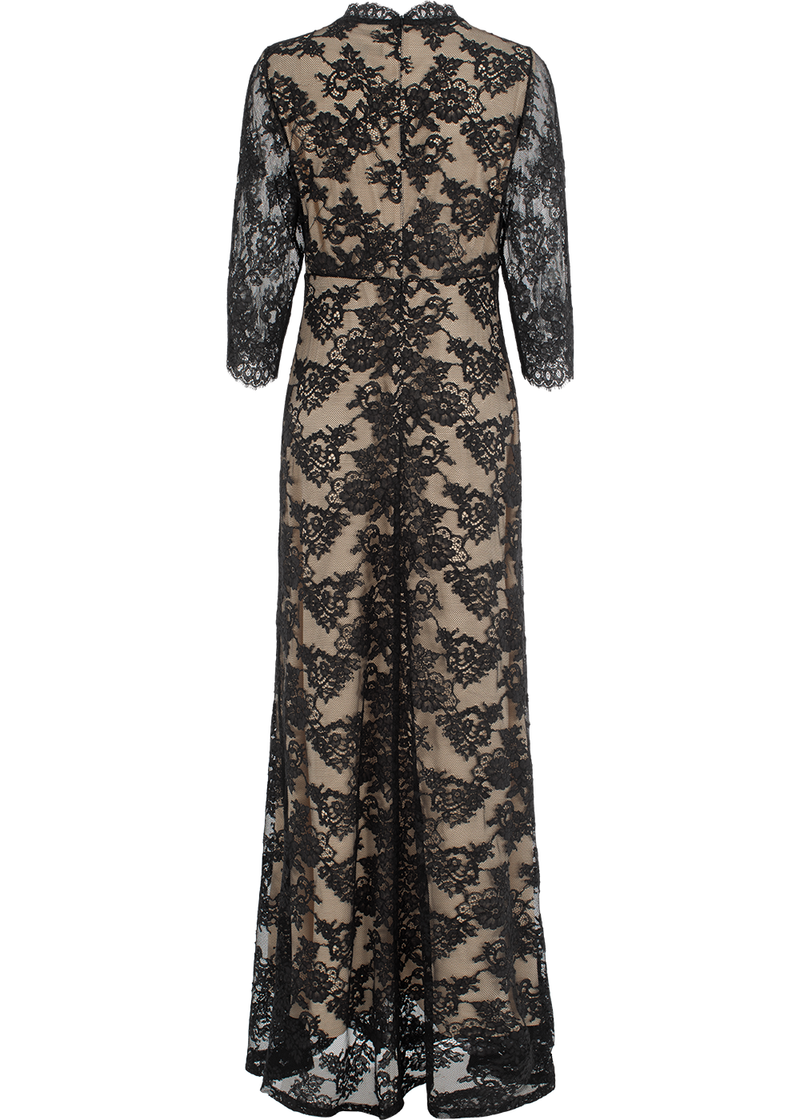 SALAZIA Black Sheer Cotton-Blend Maxi Dresses