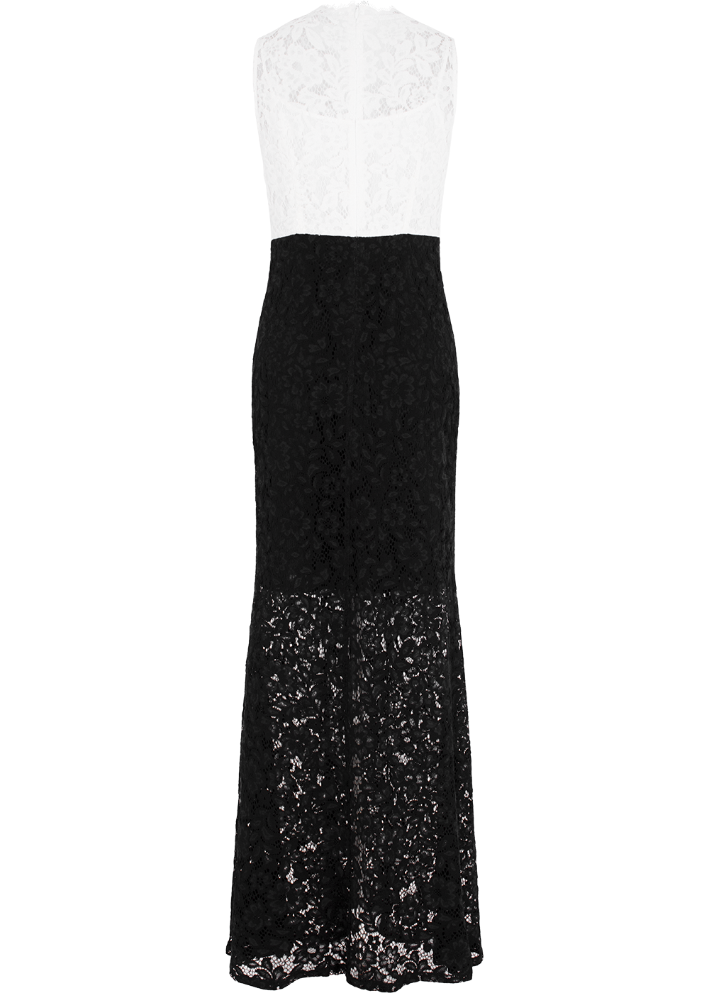 SALAZIA Black-White Colorblock Viscose Blend Maxi Dresses