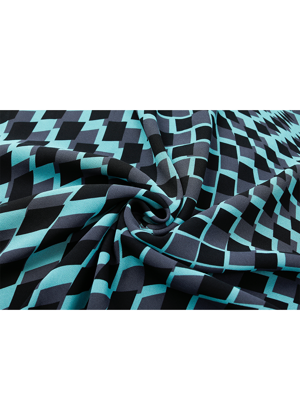 SALAZIA Blue-Black Diamond Grid Dresses