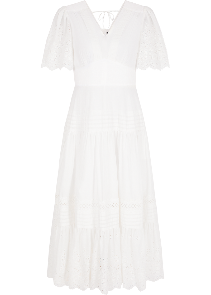 SALAZIA White Cotton Lace Dresses