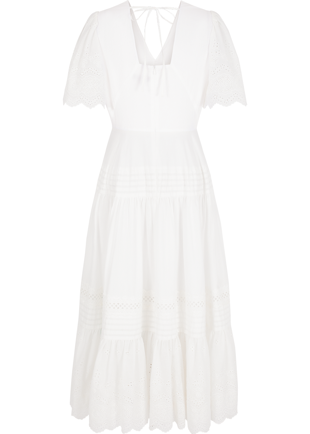 SALAZIA White Cotton Lace Dresses