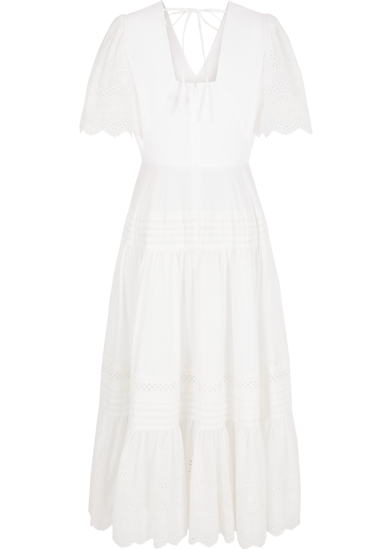 SALAZIA White Cotton Lace Dresses