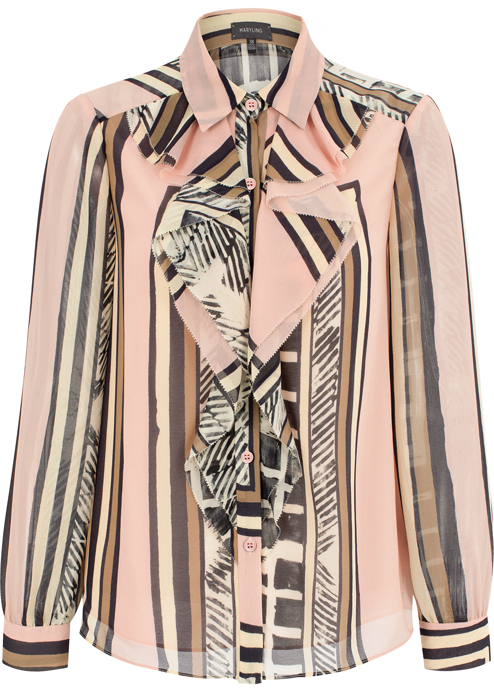 SALAZIA Pink Geometric Art Blouses