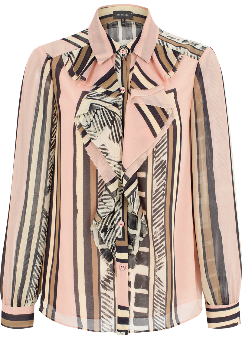 SALAZIA Pink Geometric Art Blouses