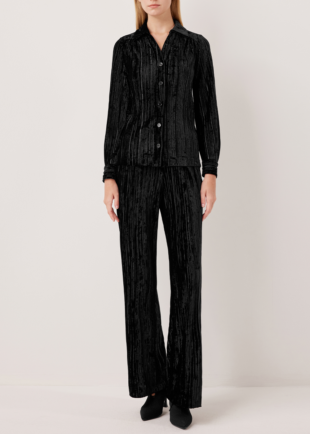 SALAZIA Black Stretch Fitted Blouses