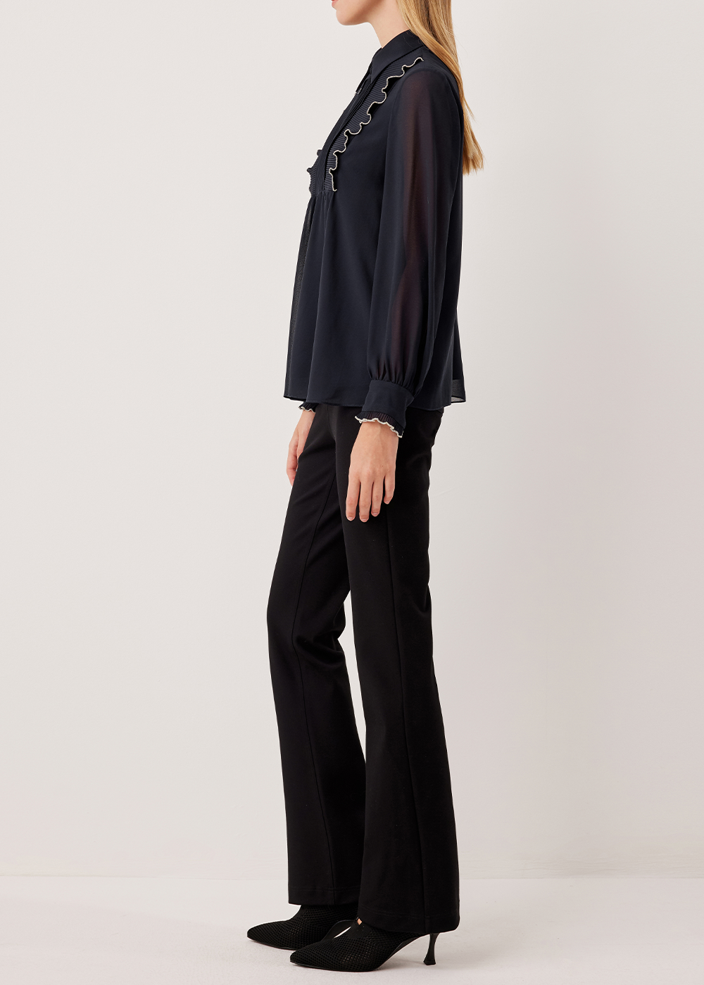 SALAZIA Deep Blue Silk Blouses