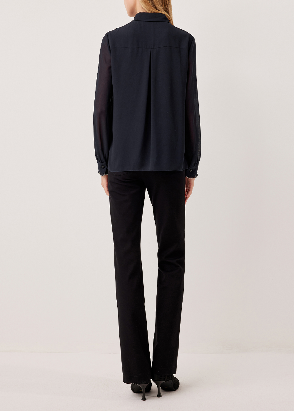 SALAZIA Deep Blue Silk Blouses