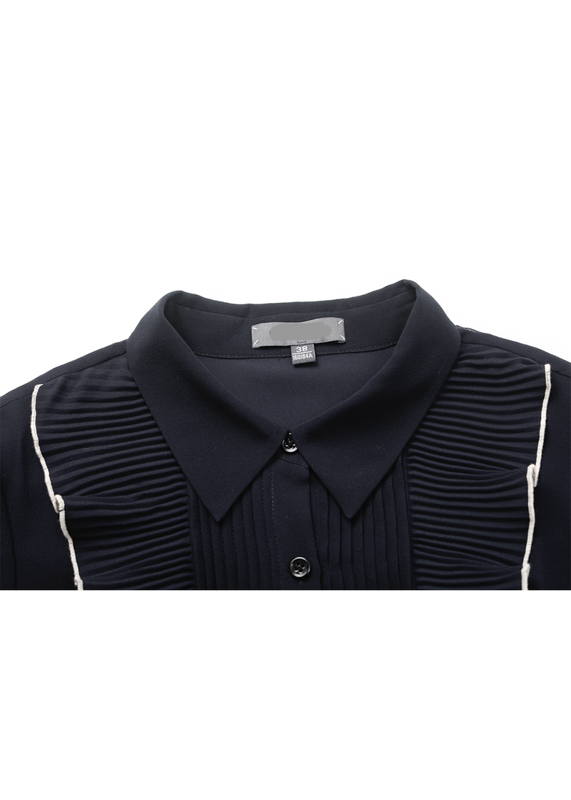 SALAZIA Deep Blue Silk Blouses