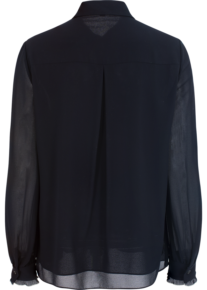 SALAZIA Deep Blue Silk Blouses