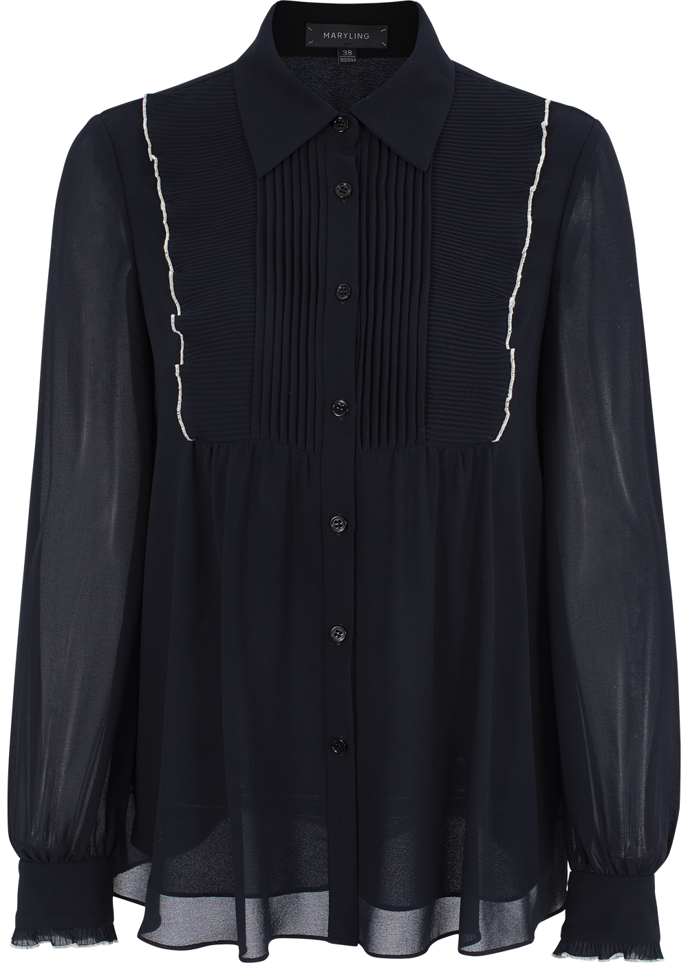 SALAZIA Deep Blue Silk Blouses