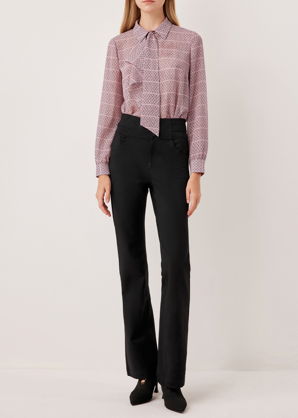 SALAZIA Pink Gingham Lace Blouses