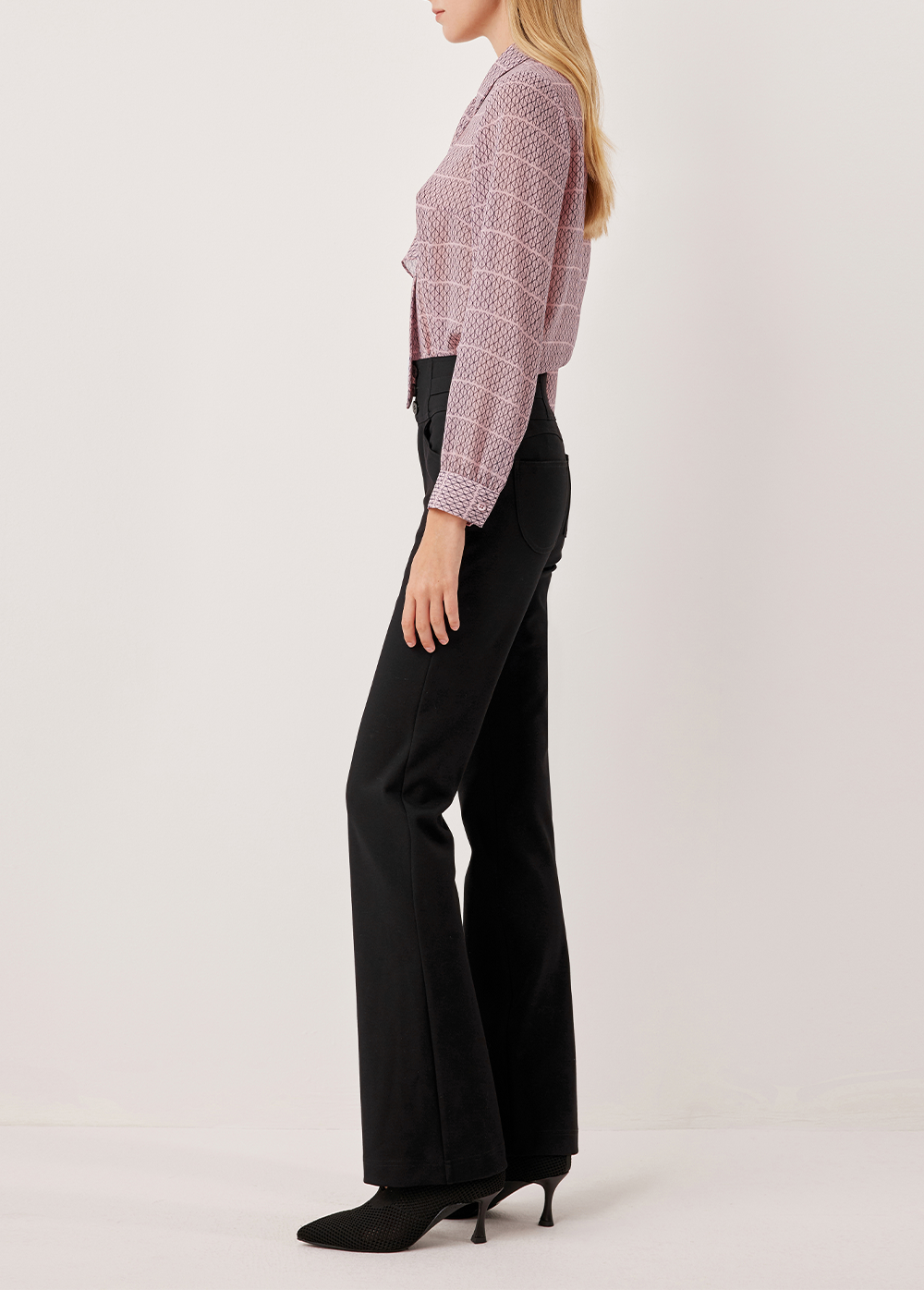 SALAZIA Pink Gingham Lace Blouses