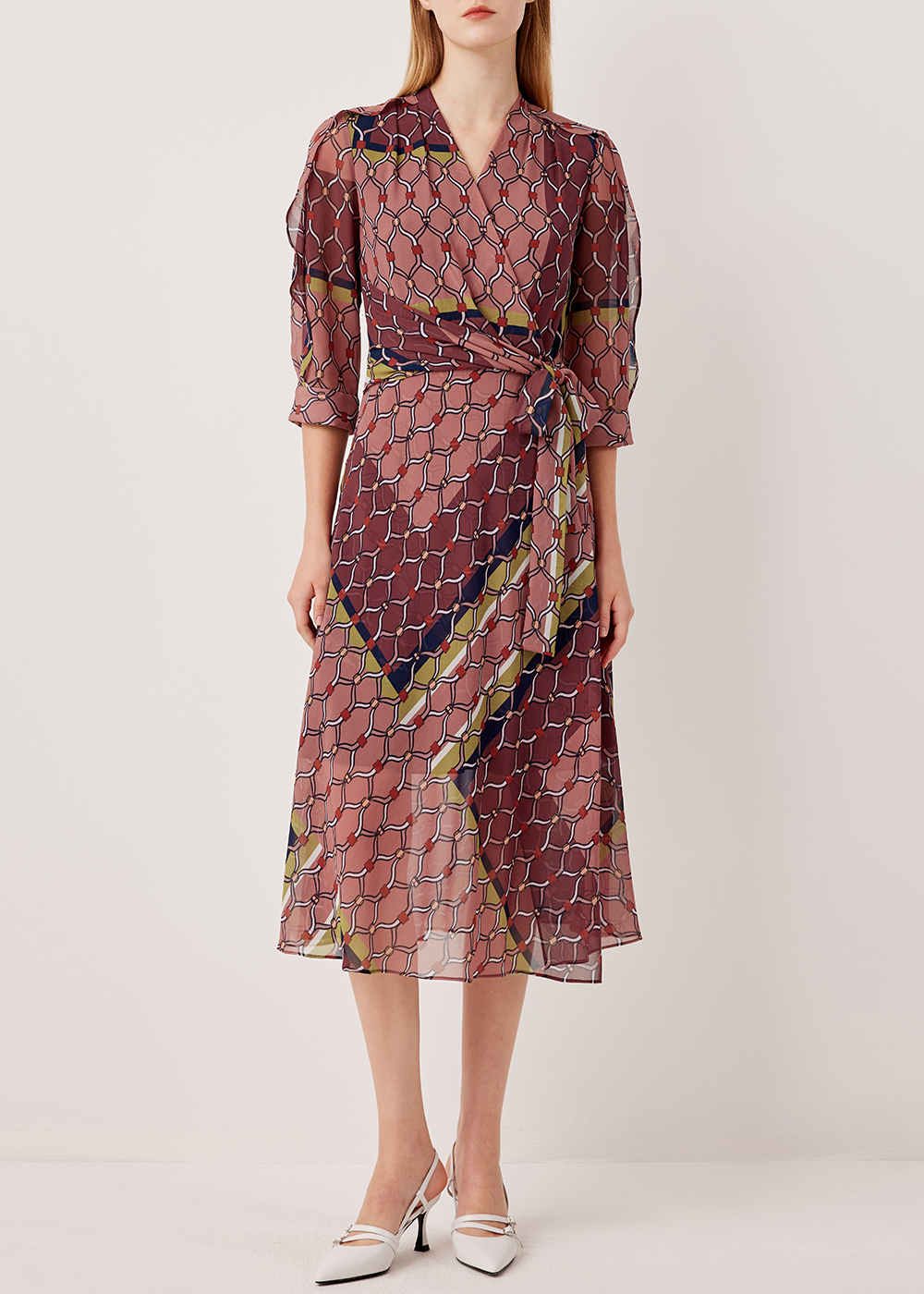 SALAZIA Dusty Pink Woven Mesh Dresses