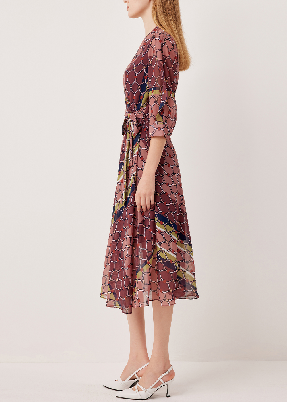SALAZIA Dusty Pink Woven Mesh Dresses