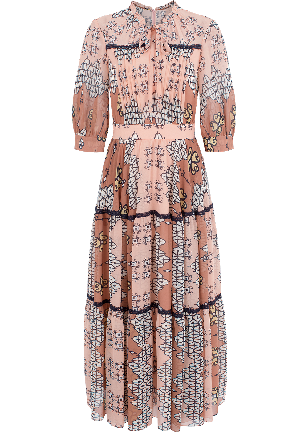SALAZIA Pink Enchanted Garden Long-Sleeve Dresses
