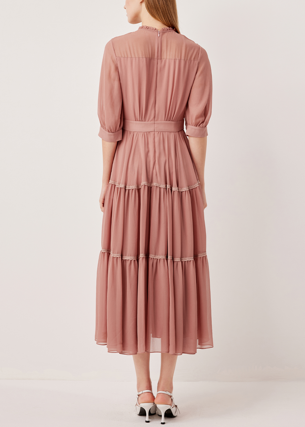 SALAZIA Pink Enchanted Garden Long-Sleeve Dresses