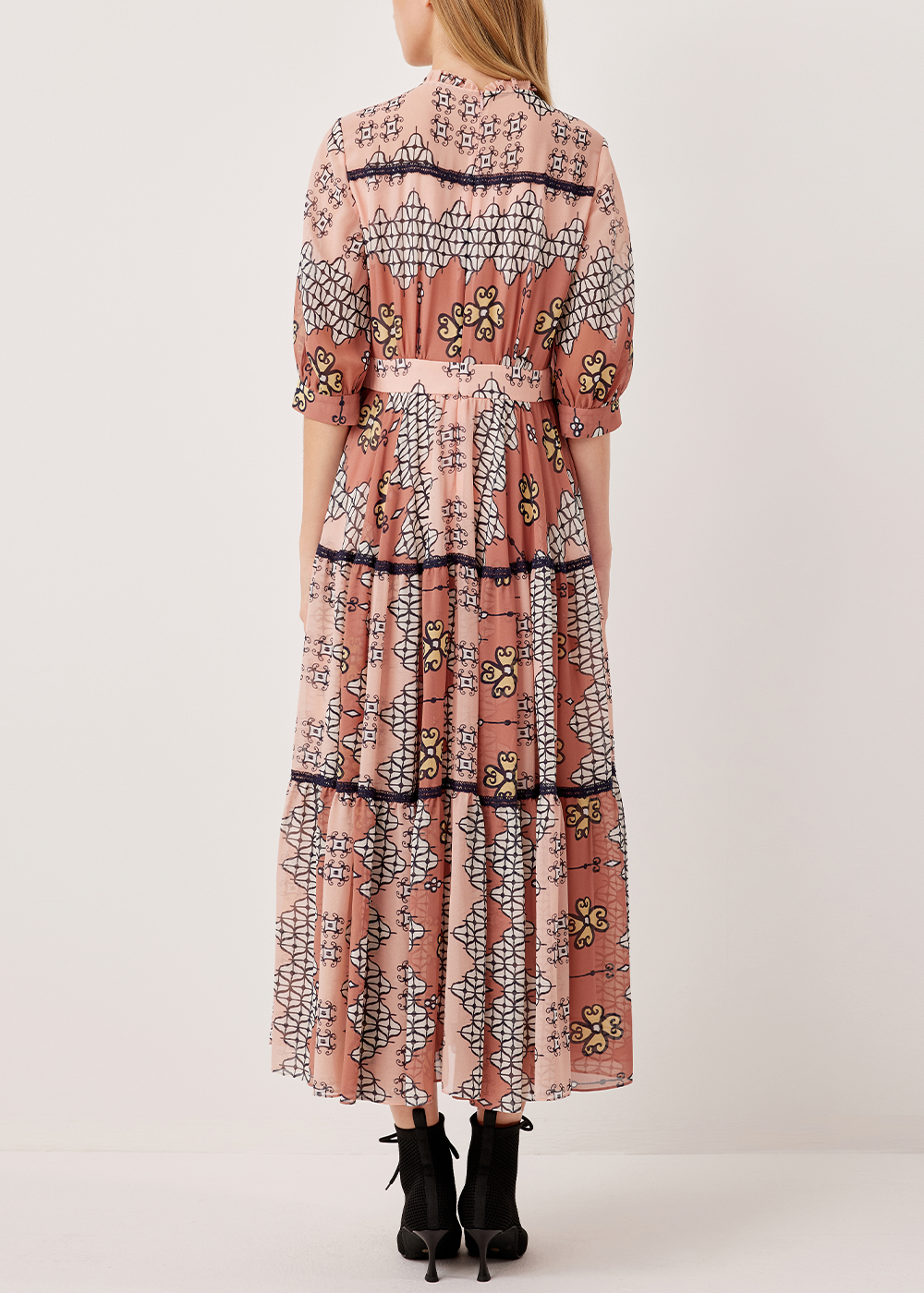 SALAZIA Pink Enchanted Garden Long-Sleeve Dresses