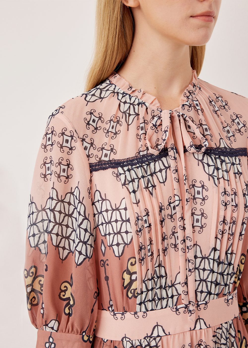 SALAZIA Pink Enchanted Garden Long-Sleeve Dresses