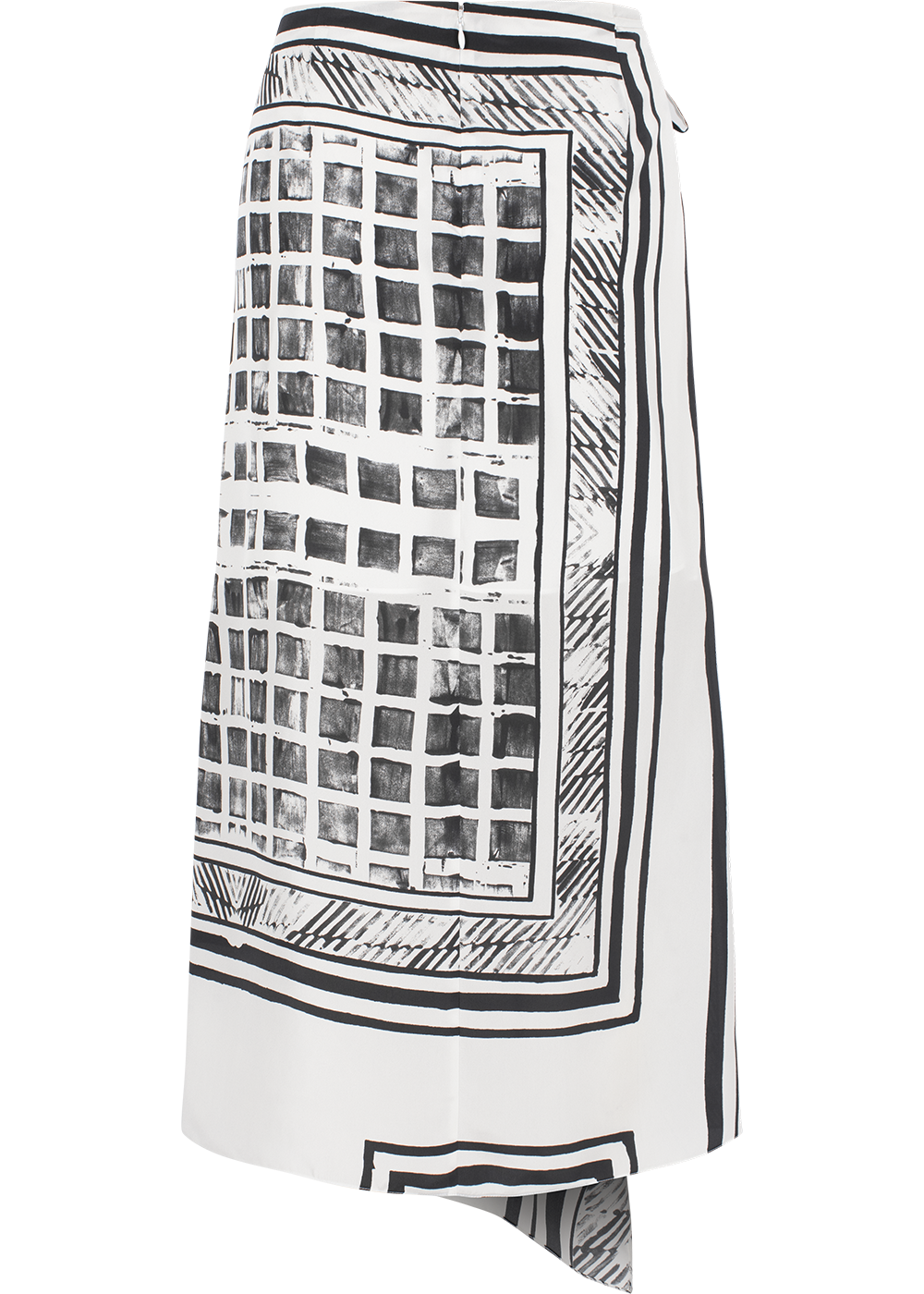 SALAZIA Black-White Light Shadow Silk Skirts