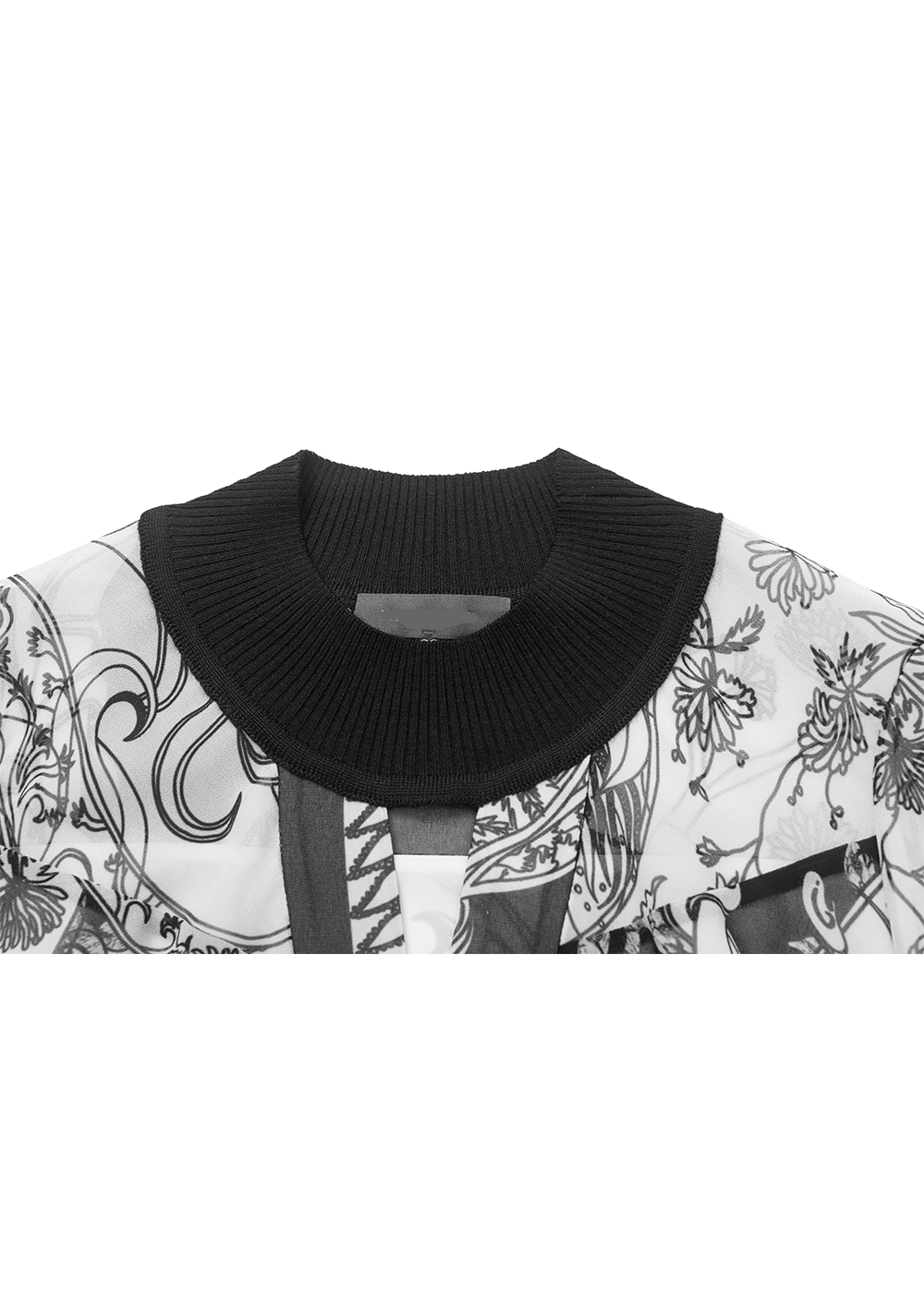 SALAZIA Black-White Ironwork Paisley Blouses