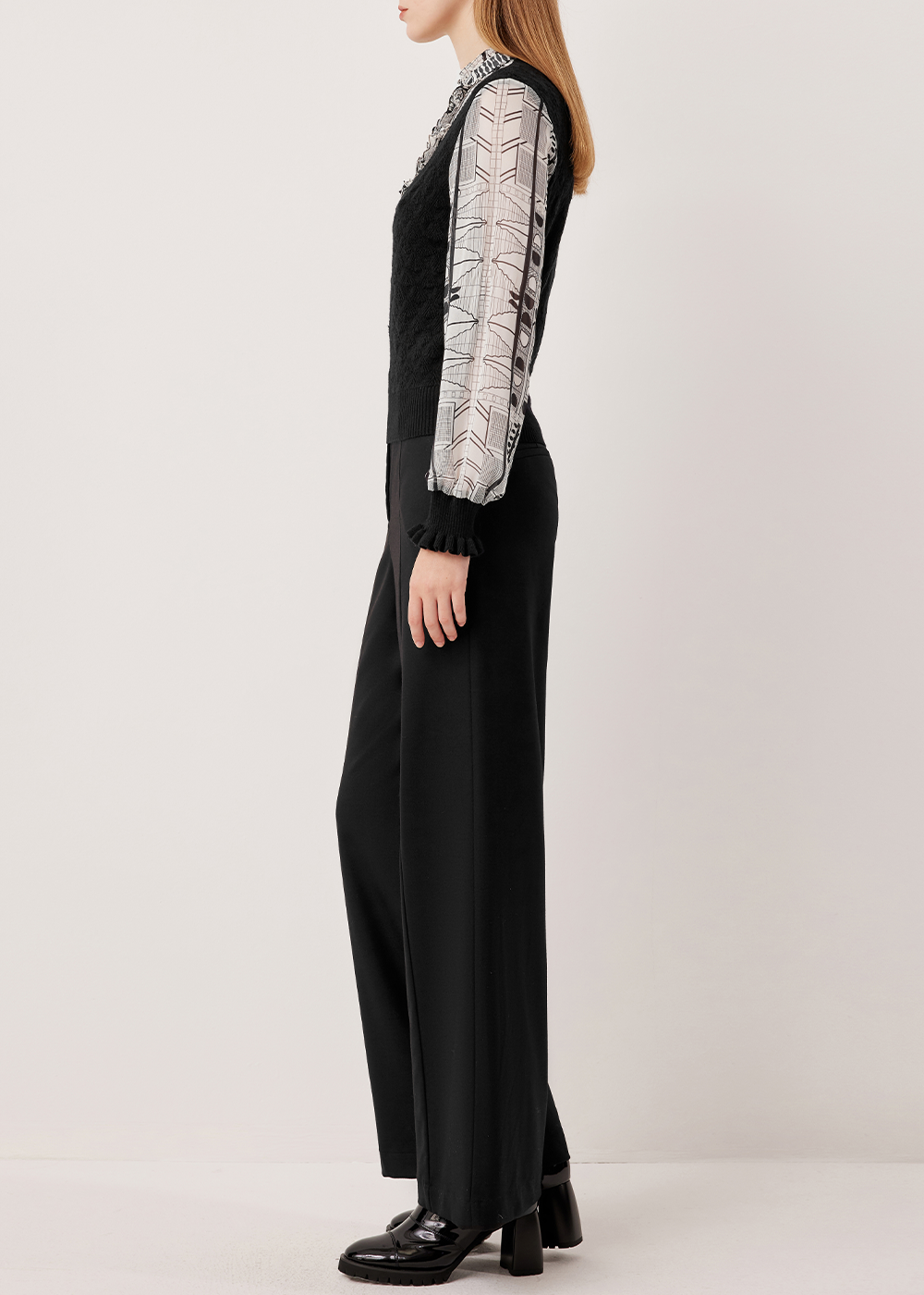 SALAZIA Black-White Stripe Blouses
