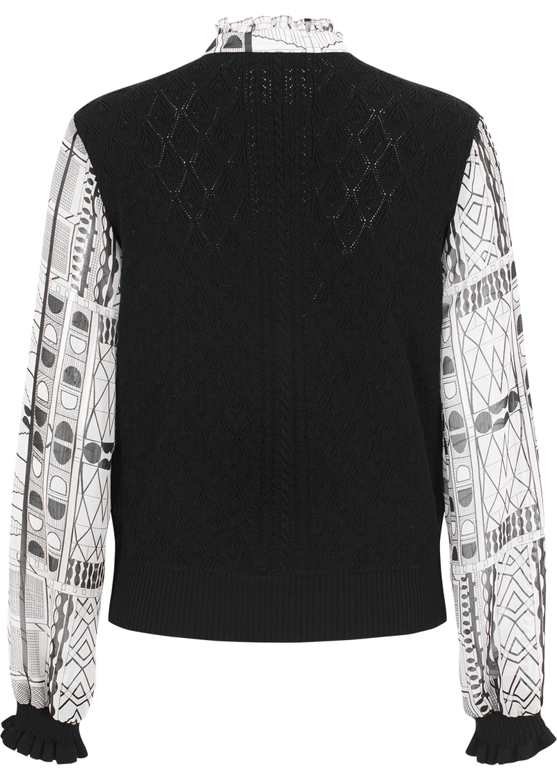 SALAZIA Black-White Stripe Blouses